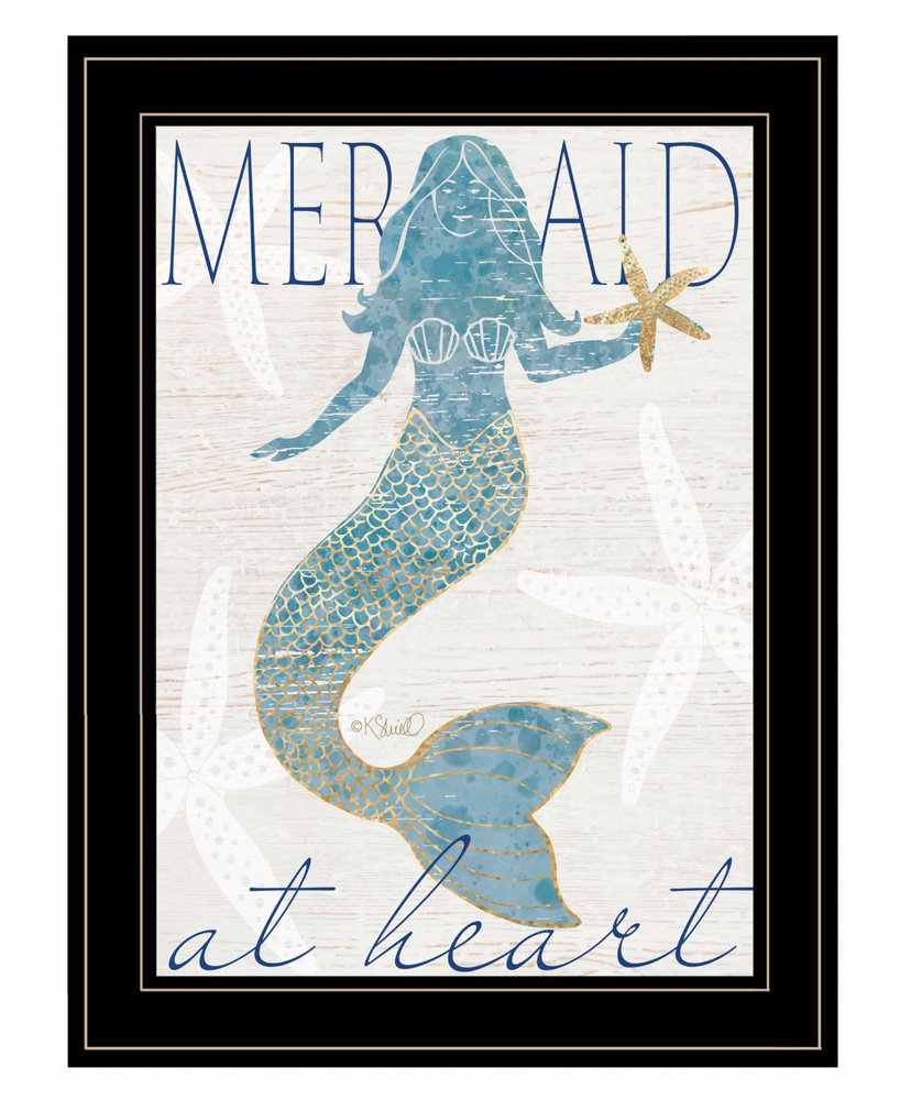 Mermaid at Heart 2 Black Framed Print Wall Art — view 2