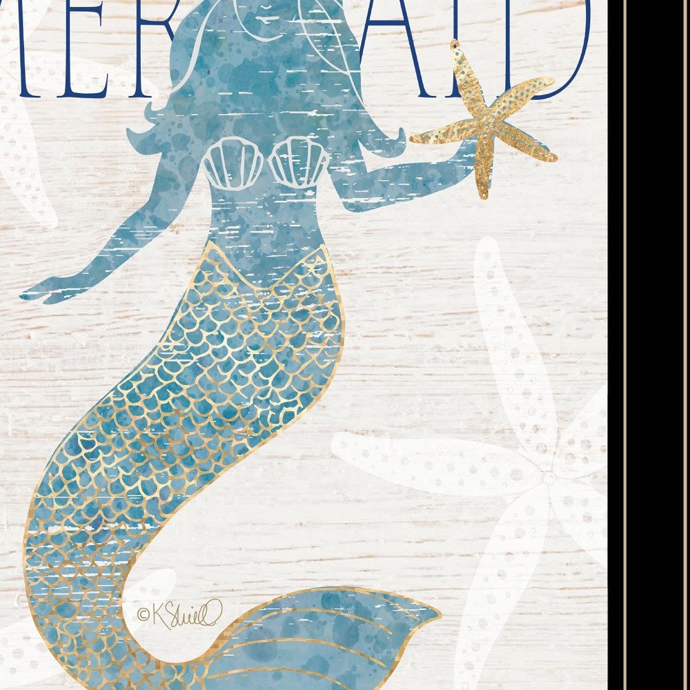 Mermaid at Heart 2 Black Framed Print Wall Art — view 3