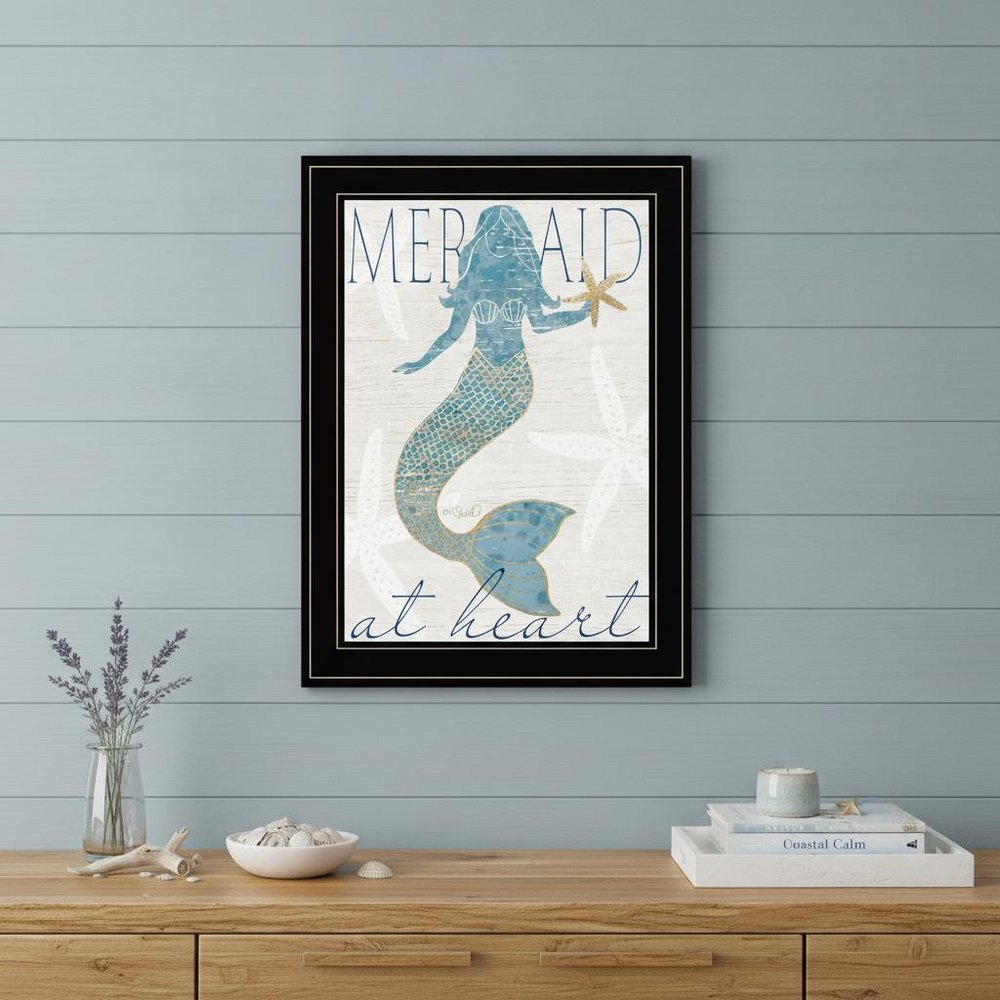 Mermaid at Heart 2 Black Framed Print Wall Art — view 1