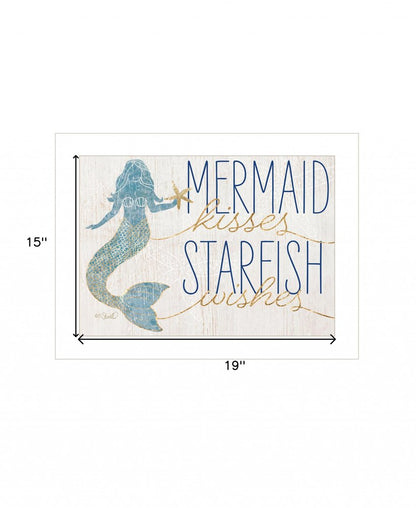 Mermaid Kisses Starfish Wishes 1 White Framed Print Wall Art HomeRoots