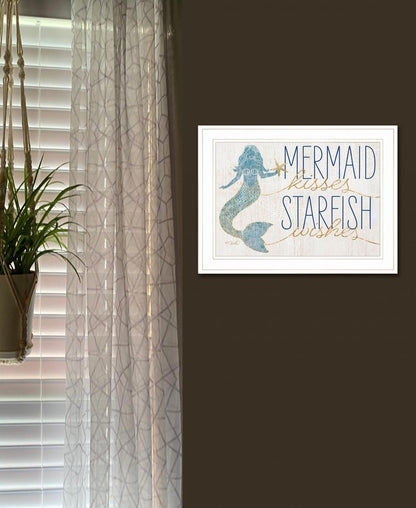 Mermaid Kisses Starfish Wishes 2 White Framed Print Wall Art HomeRoots