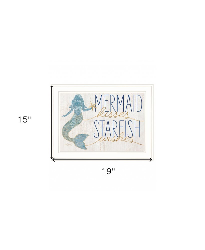 Mermaid Kisses Starfish Wishes 2 White Framed Print Wall Art HomeRoots