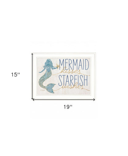 Mermaid Kisses Starfish Wishes 2 White Framed Print Wall Art HomeRoots