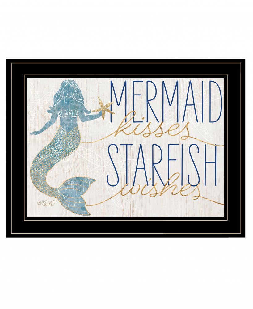Mermaid Kisses Starfish Wishes 1 White Framed Print Wall Art HomeRoots