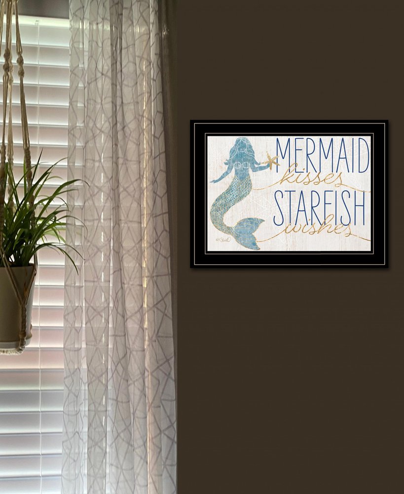Mermaid Kisses Starfish Wishes 1 White Framed Print Wall Art HomeRoots