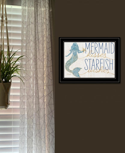 Mermaid Kisses Starfish Wishes 1 White Framed Print Wall Art HomeRoots