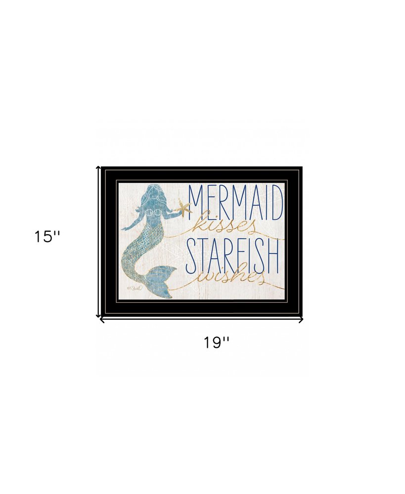 Mermaid Kisses Starfish Wishes 1 White Framed Print Wall Art — view 10