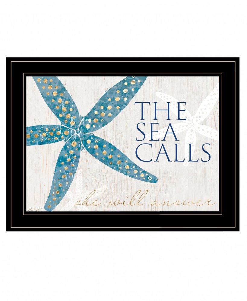 The Sea Calls 3 Black Framed Print Wall Art — view 1