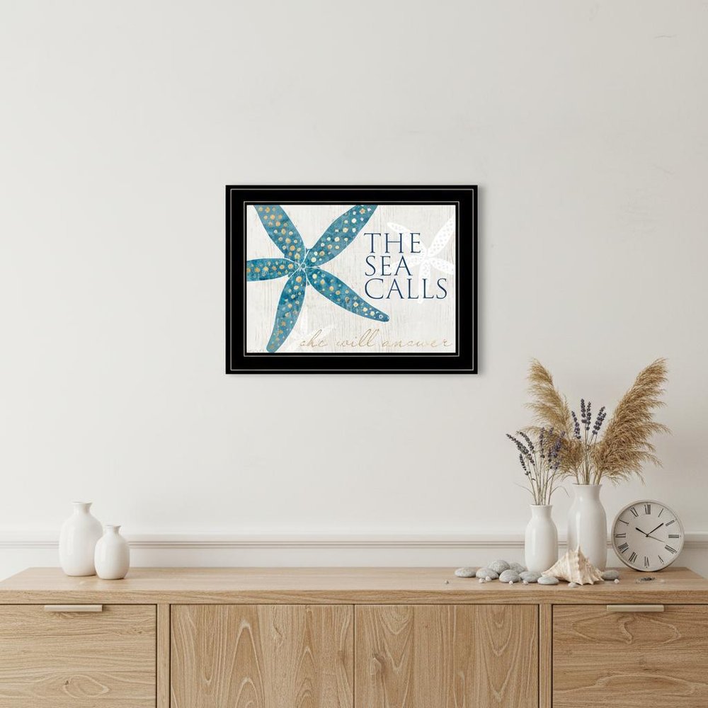 The Sea Calls 3 Black Framed Print Wall Art — view 4