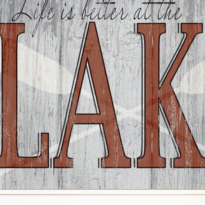 Life is Better at the Lake 1 White Framed Print Wall Art HomeRoots