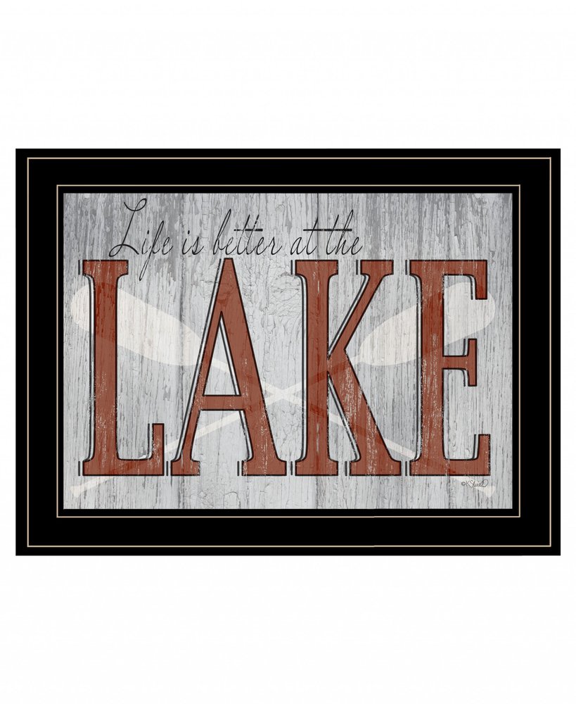 Life is Better at the Lake 2 Black Framed Print Wall Art — view 2