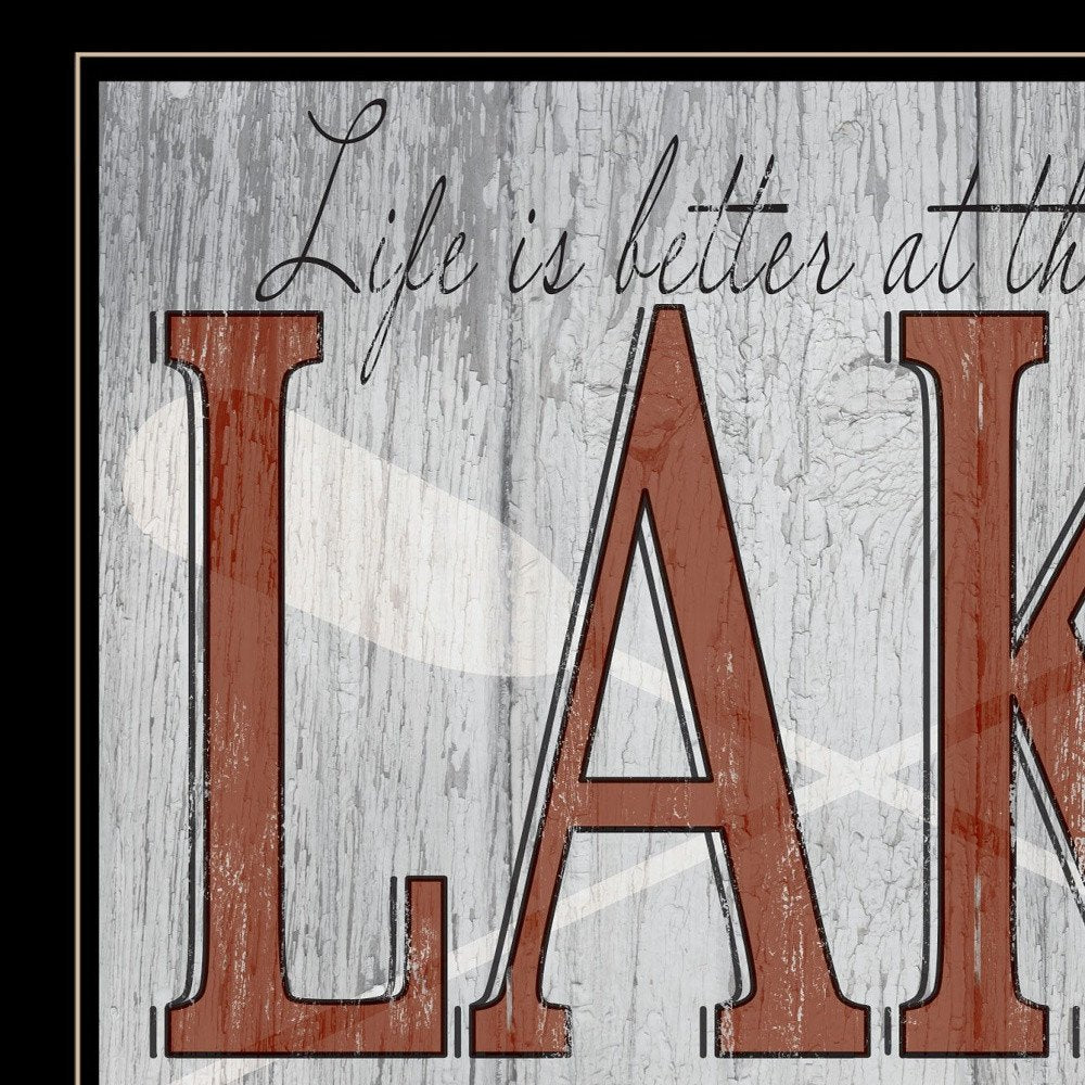 Life is Better at the Lake 2 Black Framed Print Wall Art — view 4