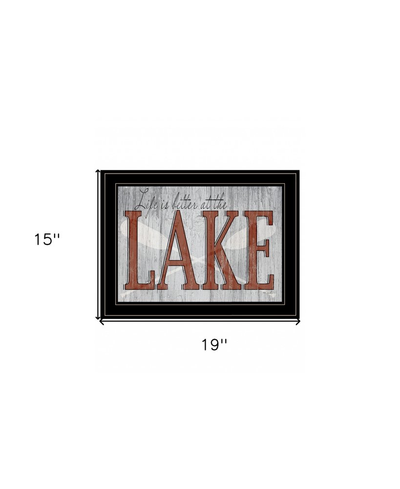 Life is Better at the Lake 2 Black Framed Print Wall Art — view 9