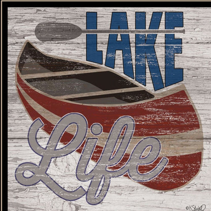 Lake Life Canoe 3 Black Framed Print Wall Art HomeRoots