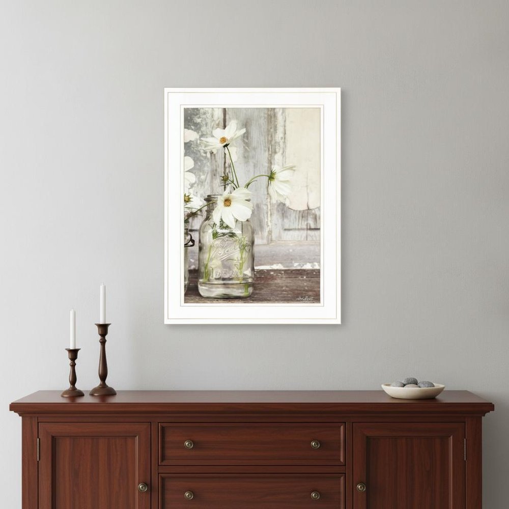 White Blossoms 1 White Framed Print Wall Art HomeRoots