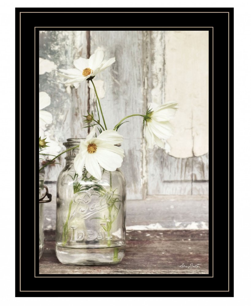 White Blossoms 2 Black Framed Print Wall Art HomeRoots