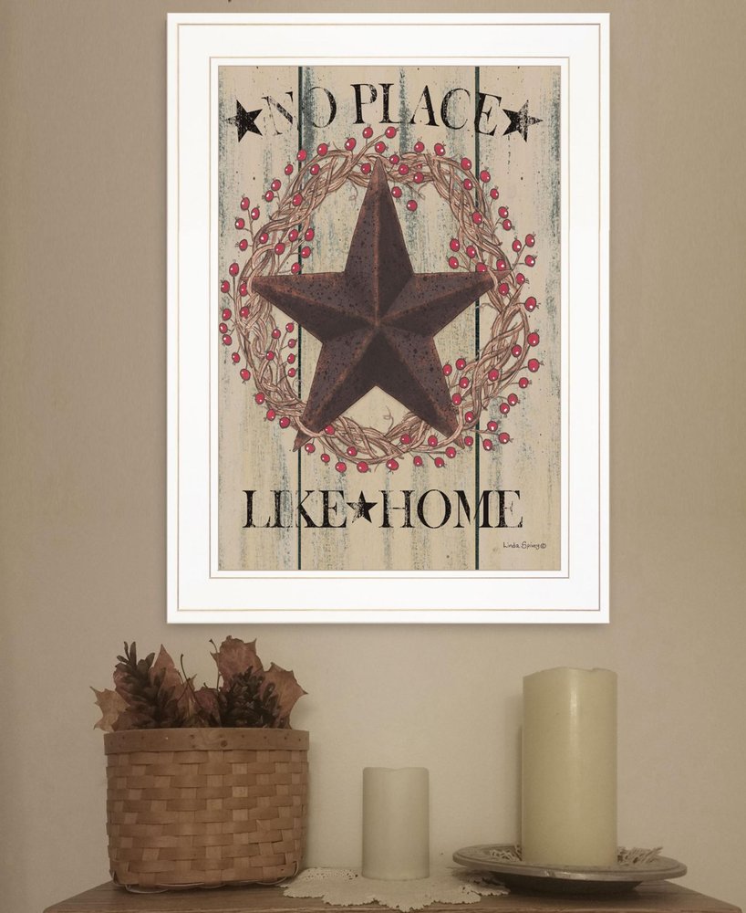 No Place Like Home Wreath 1 White Framed Print Wall Art — view 2