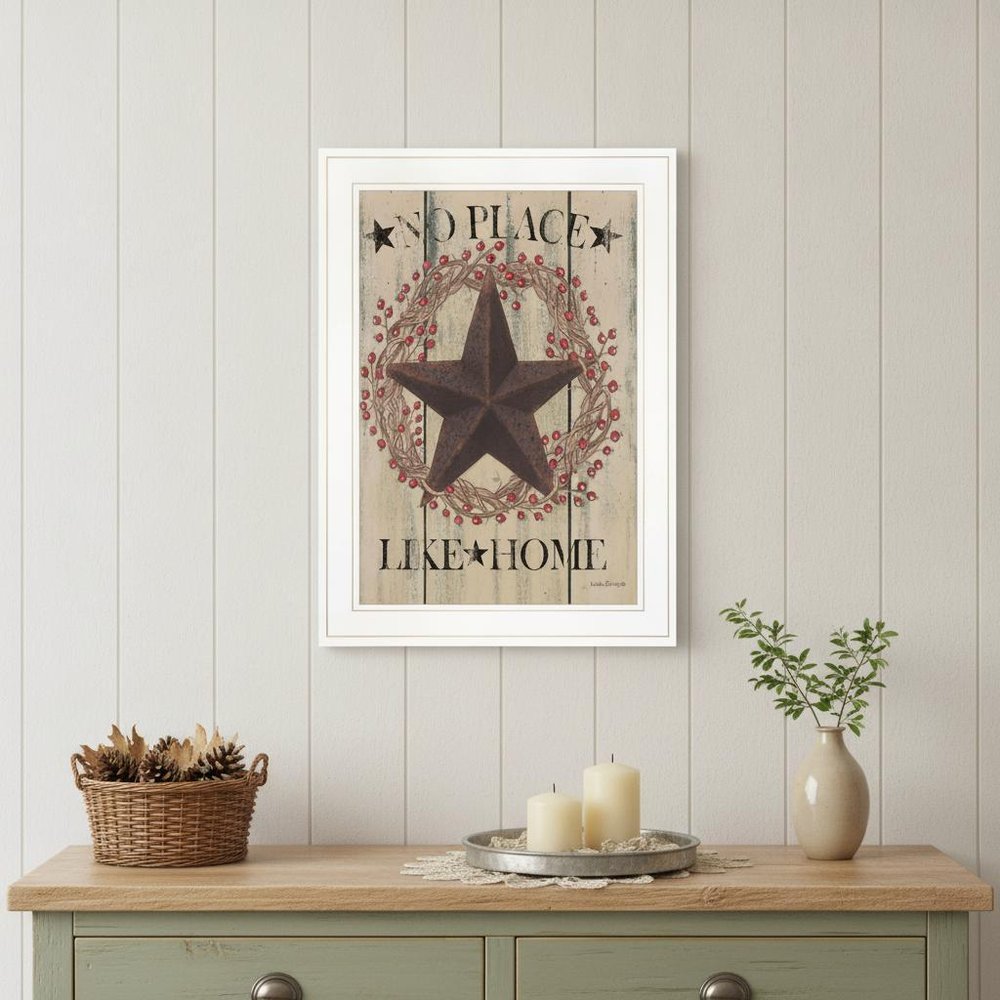 No Place Like Home Wreath 1 White Framed Print Wall Art — view 1