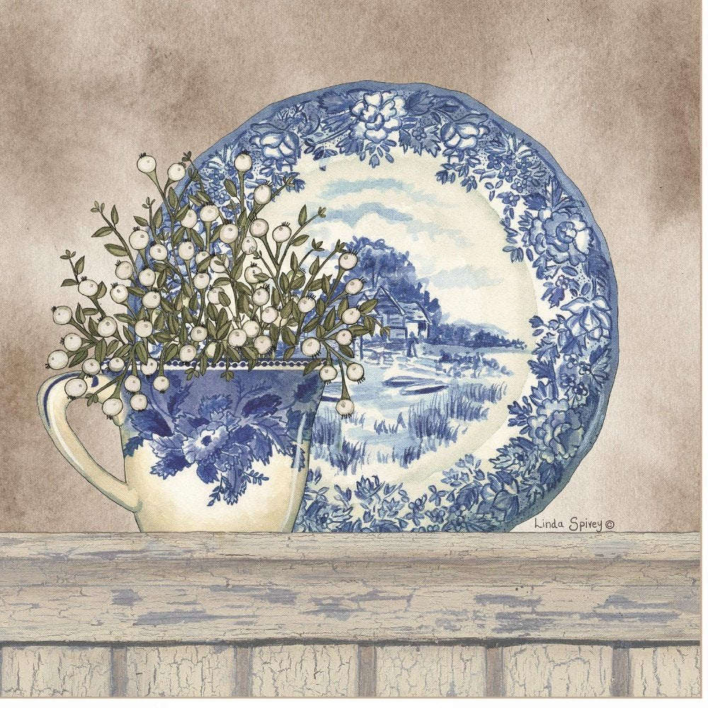 Farmhouse Blues II 2 White Framed Print Wall Art — view 3