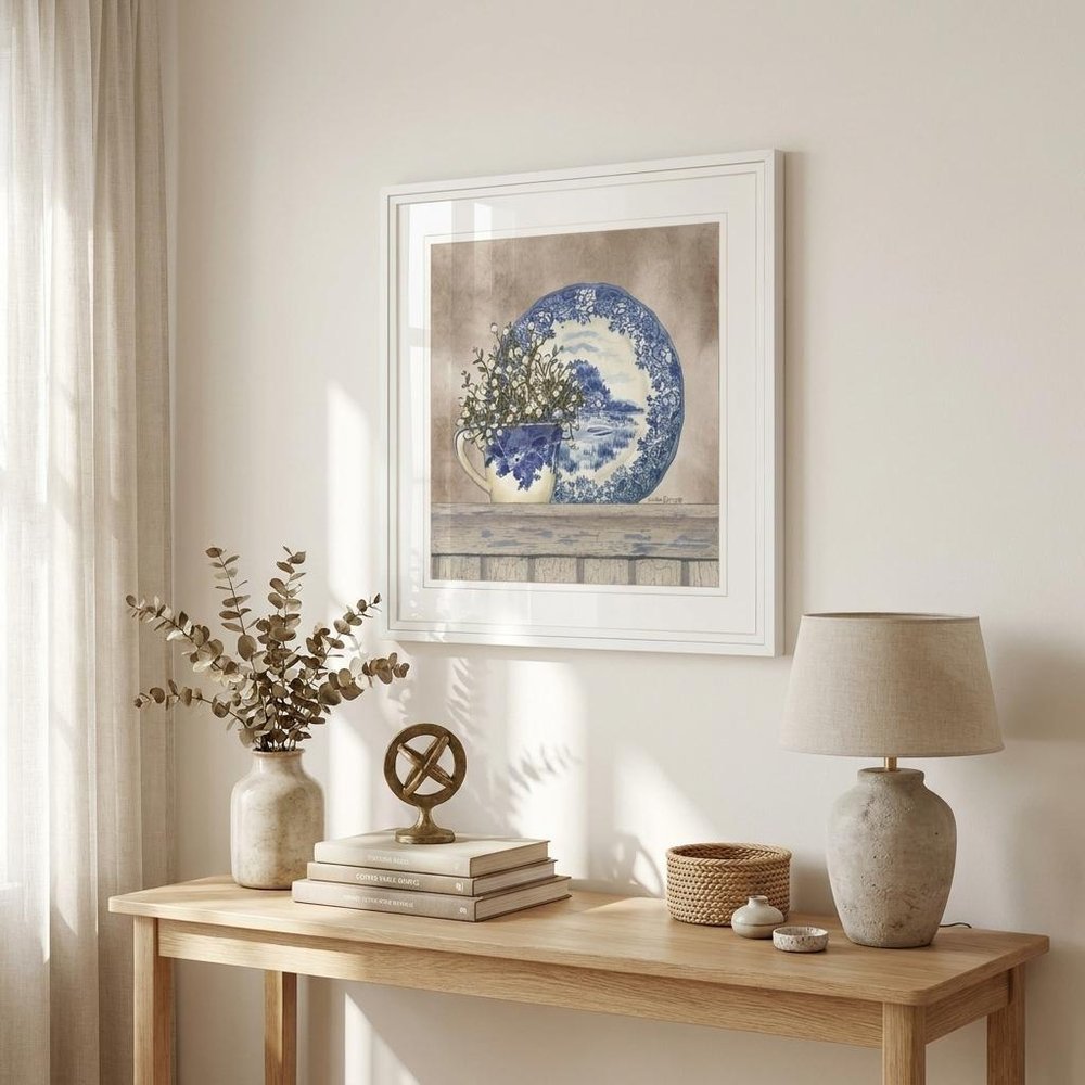 Farmhouse Blues II 2 White Framed Print Wall Art — view 1