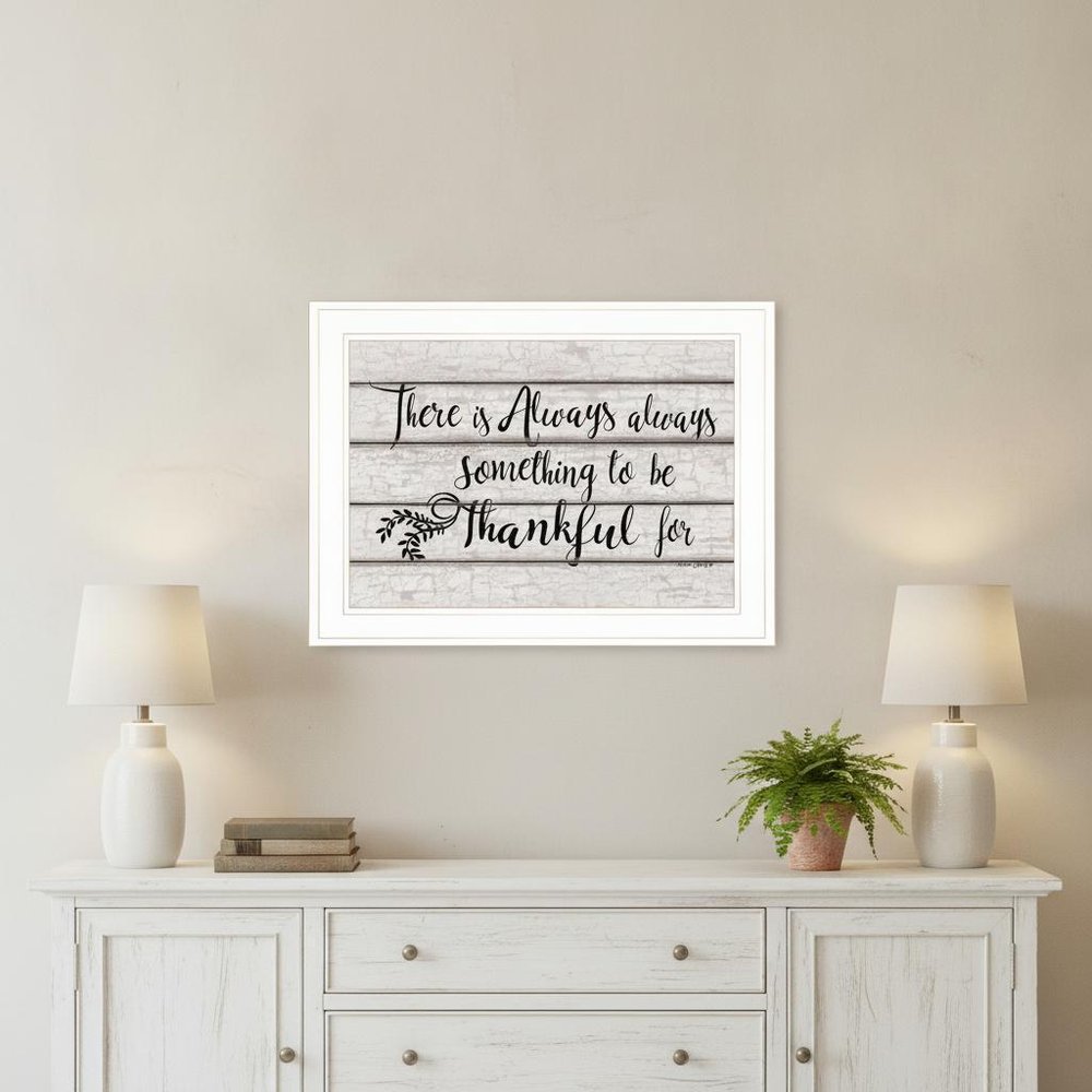 Always Thankful 2 White Framed Print Wall Art HomeRoots