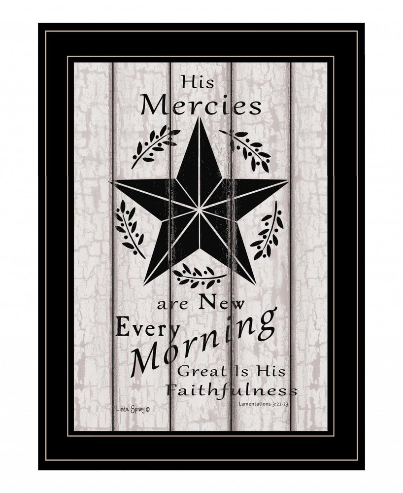 His Mercies are New Every Morning 3 Black Framed Print Wall Art HomeRoots