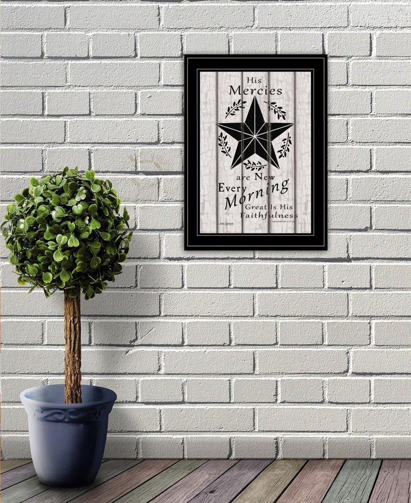 His Mercies are New Every Morning 3 Black Framed Print Wall Art — view 2
