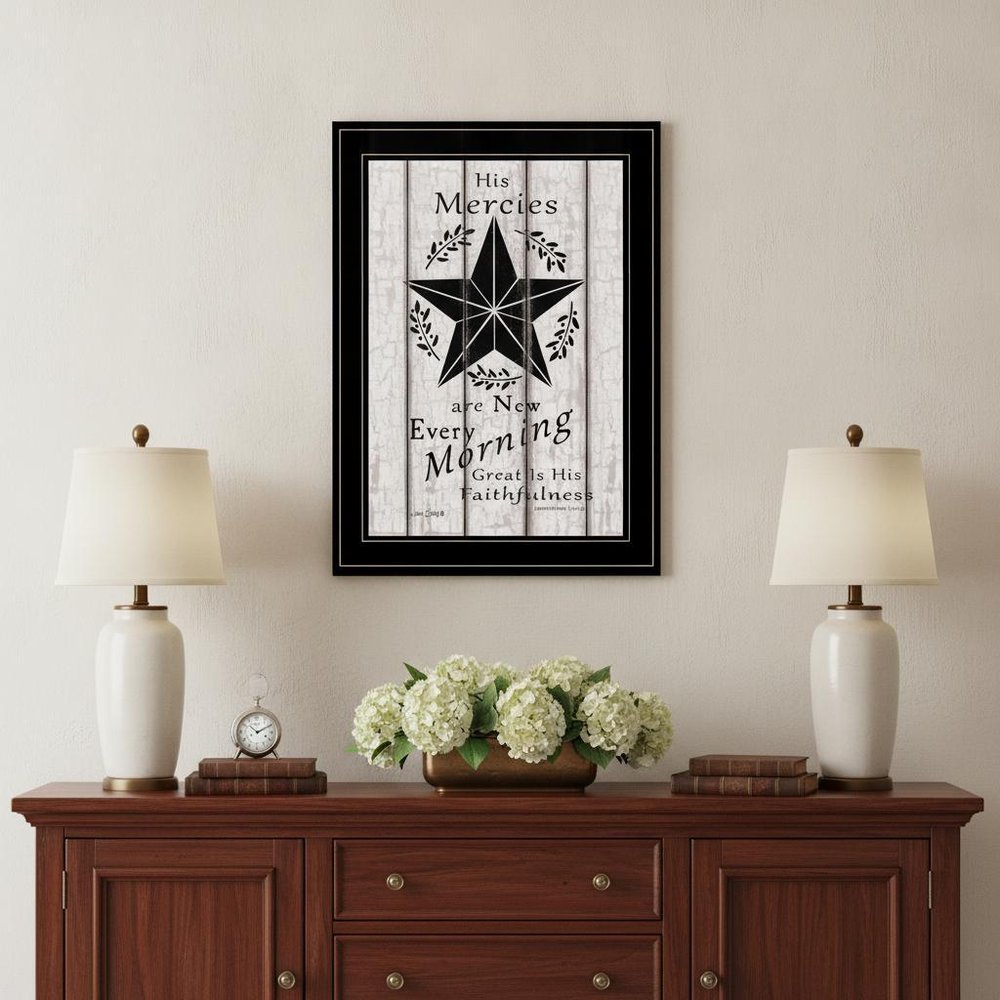 His Mercies are New Every Morning 3 Black Framed Print Wall Art HomeRoots