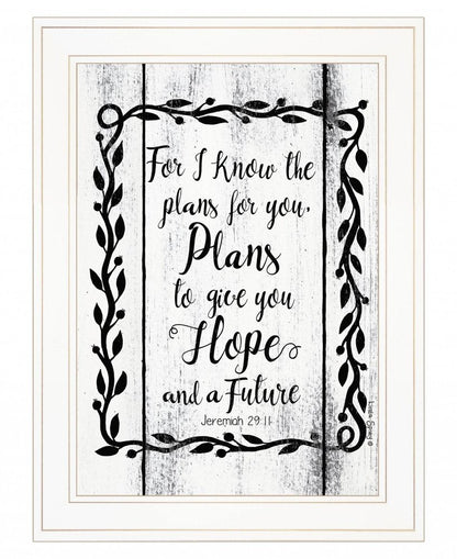 Plans to Give You Hope 1 White Framed Print Wall Art HomeRoots