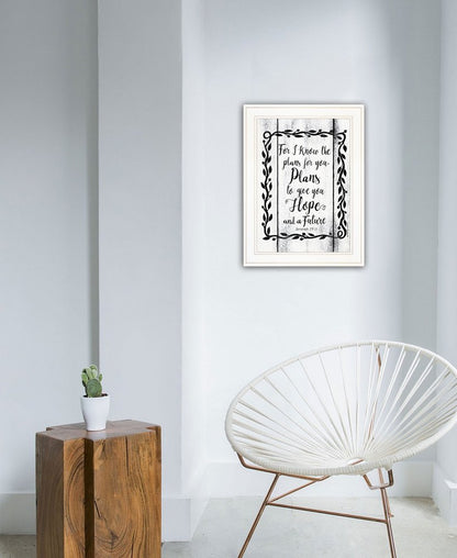 Plans to Give You Hope 1 White Framed Print Wall Art HomeRoots