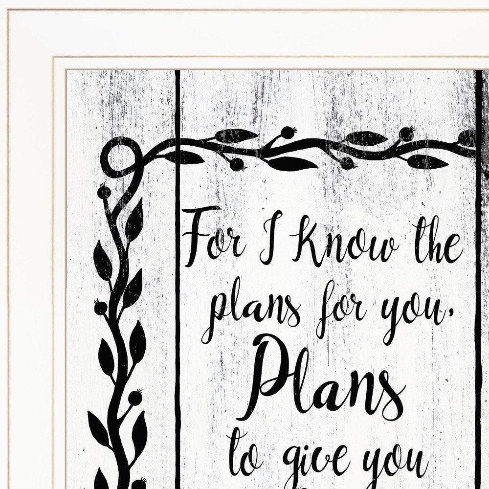 Plans to Give You Hope 1 White Framed Print Wall Art — view 4