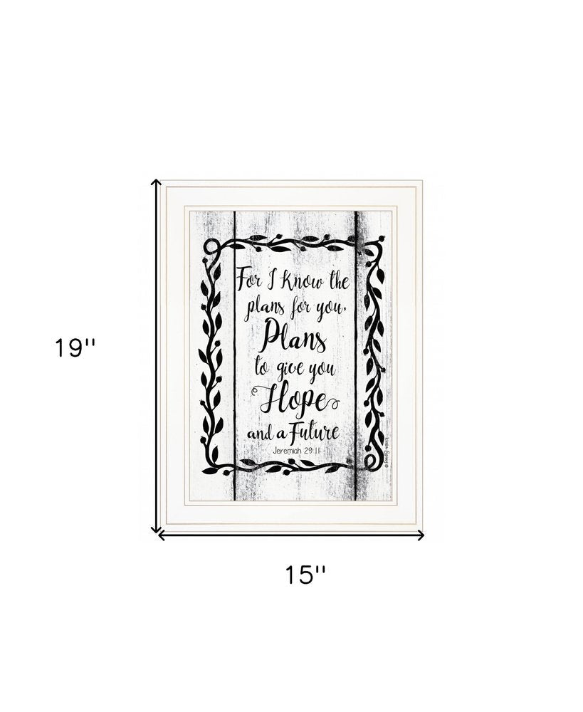 Plans to Give You Hope 1 White Framed Print Wall Art — view 5