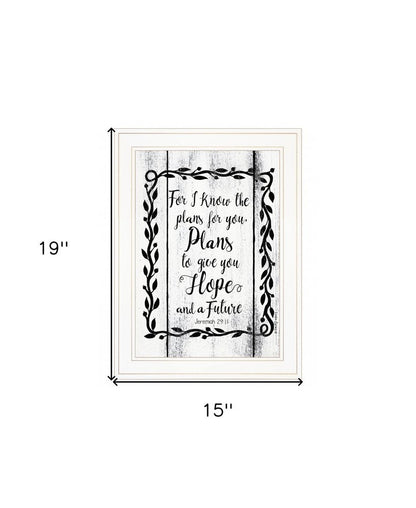 Plans to Give You Hope 1 White Framed Print Wall Art HomeRoots
