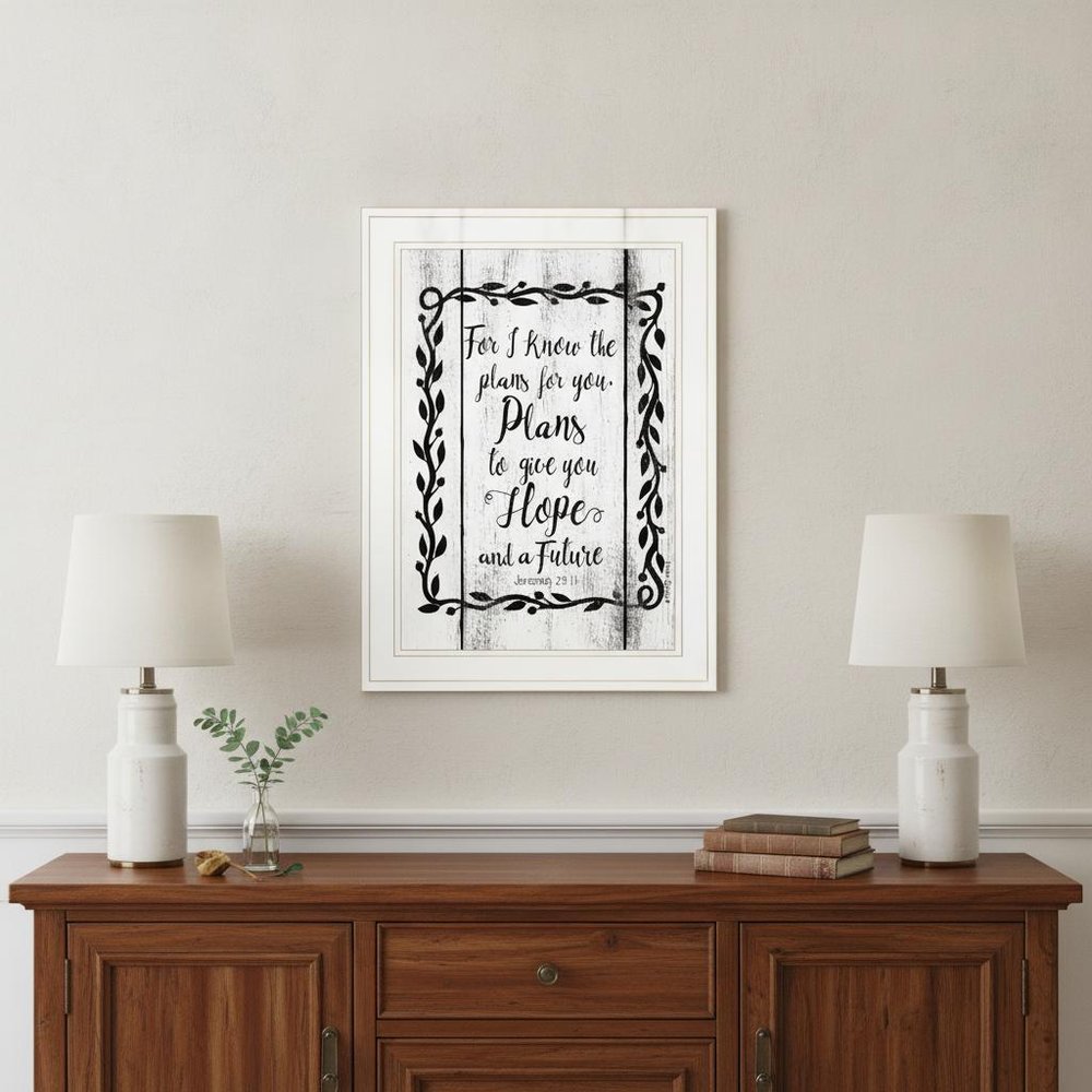 Plans to Give You Hope 1 White Framed Print Wall Art HomeRoots