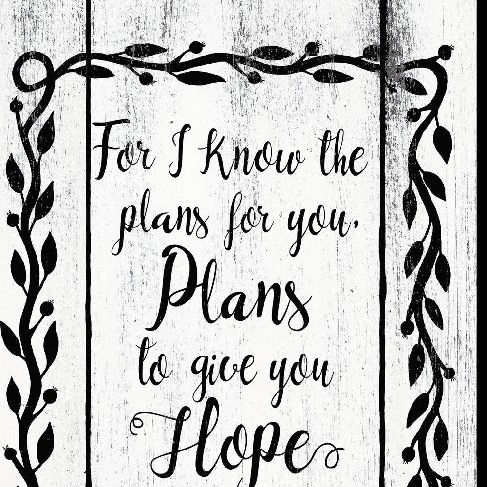 Plans to Give You Hope 2 Black Framed Print Wall Art — view 3