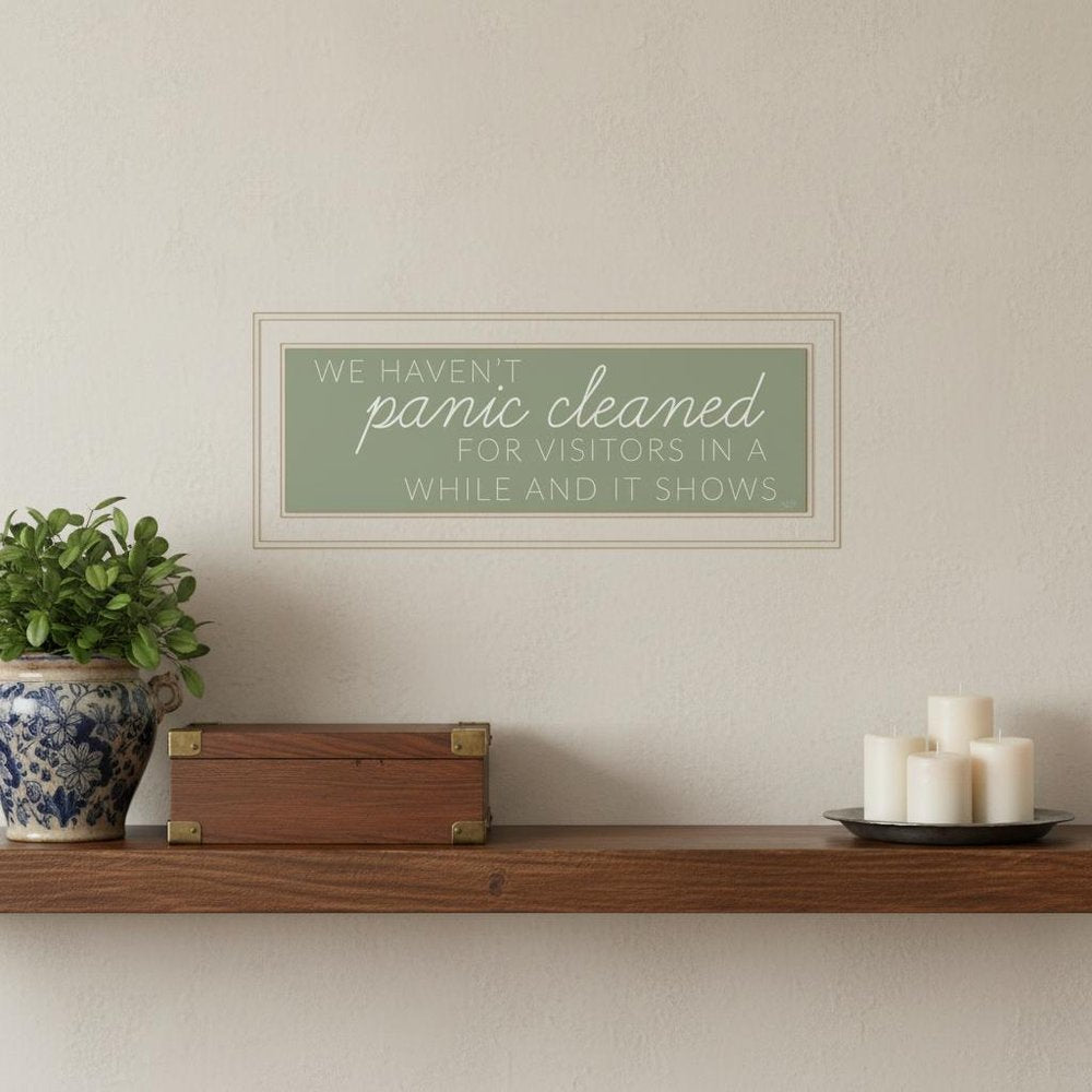 Panic Cleaned 1 White Framed Print Wall Art — view 5