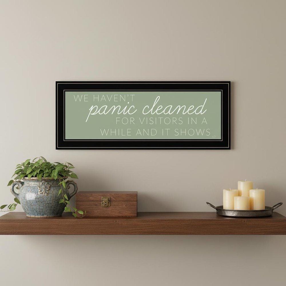 Panic Cleaned 1 White Framed Print Wall Art — view 12