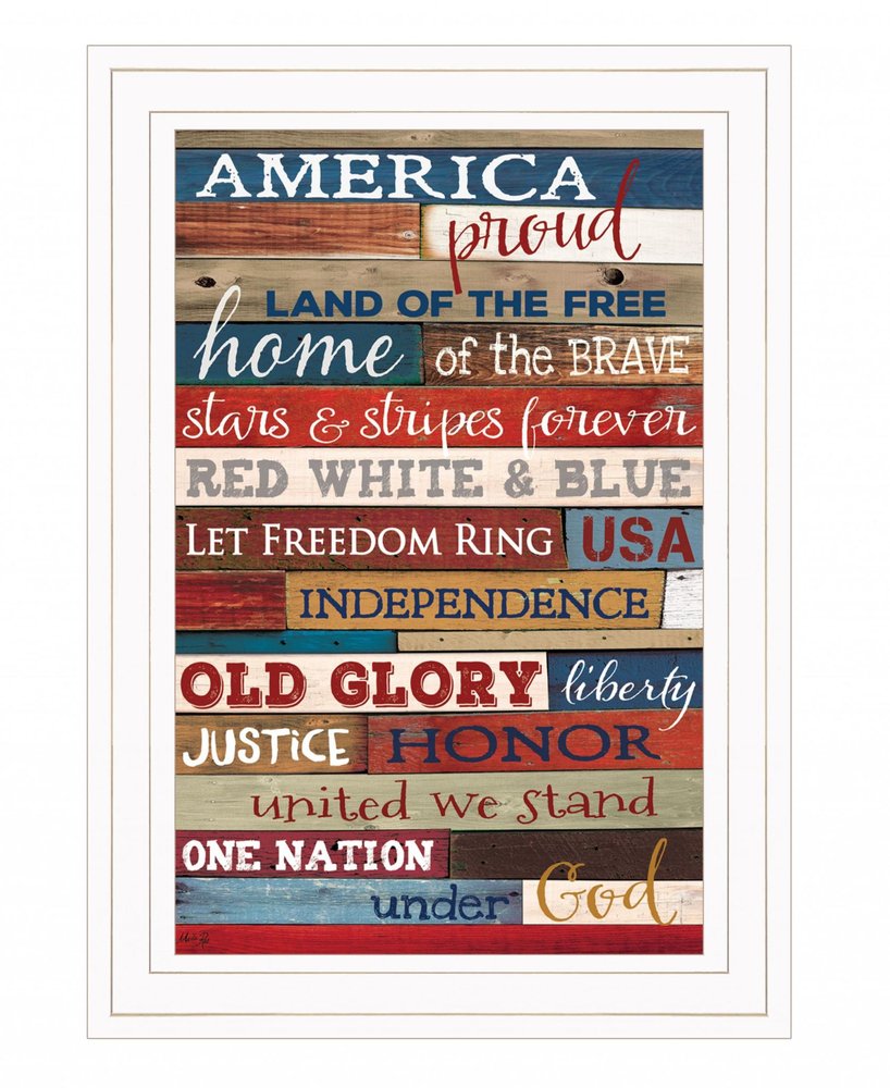 America Proud 2 White Framed Print Wall Art — view 2