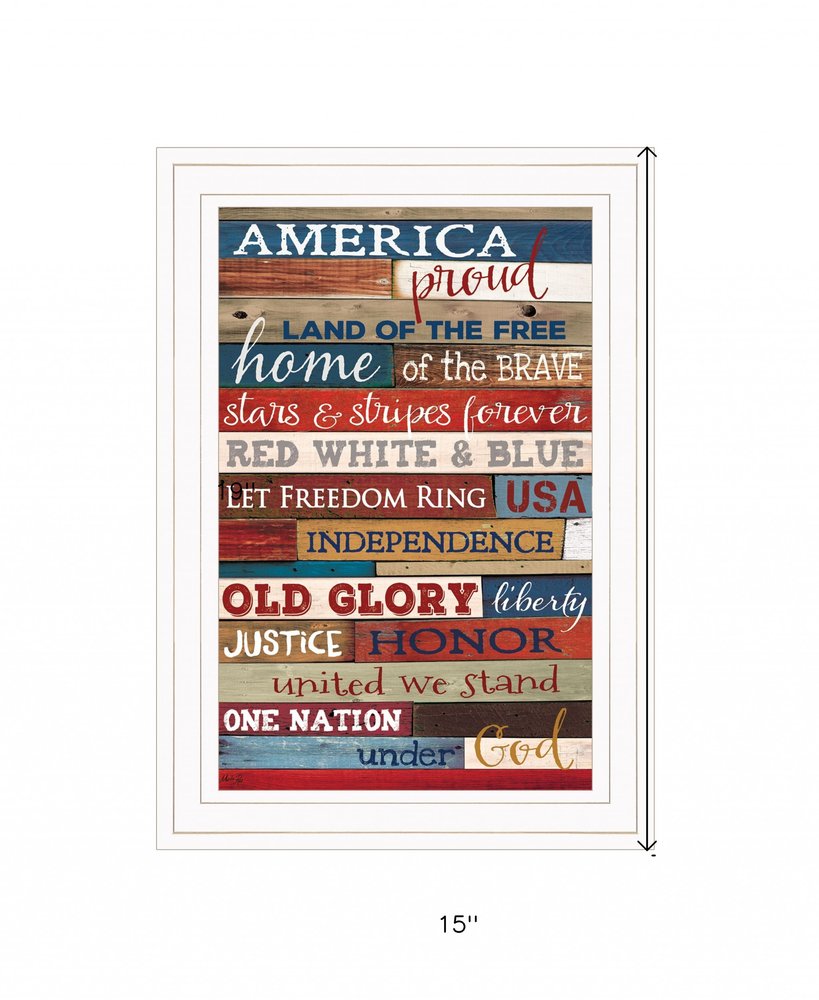 America Proud 2 White Framed Print Wall Art HomeRoots
