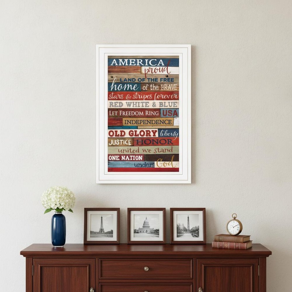 America Proud 2 White Framed Print Wall Art — view 1