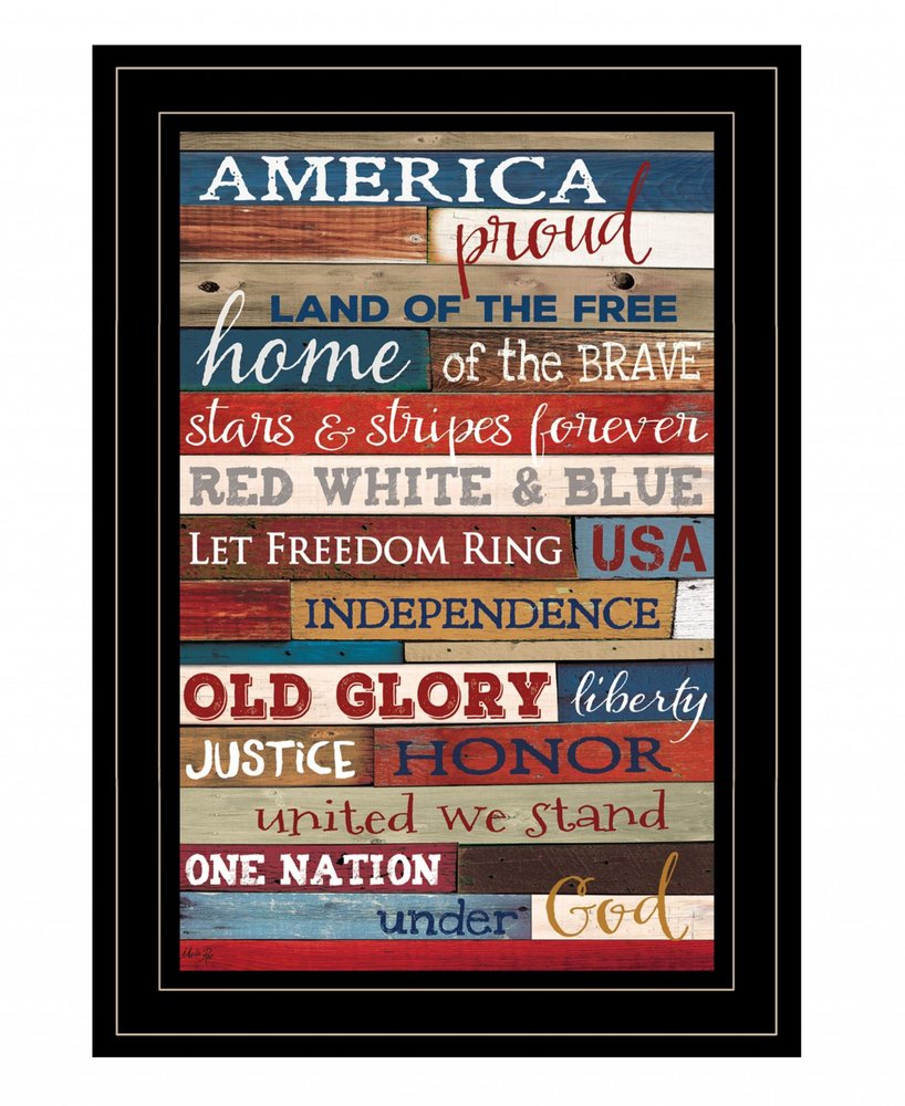 America Proud Black Framed Print Wall Art HomeRoots