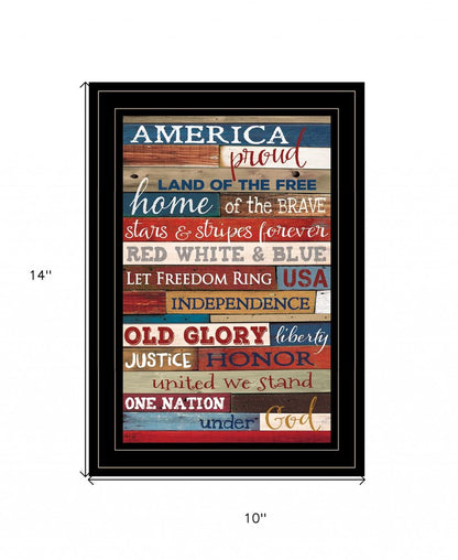America Proud Black Framed Print Wall Art HomeRoots