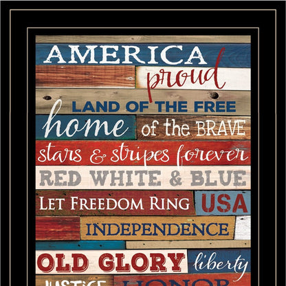 America Proud Black Framed Print Wall Art HomeRoots