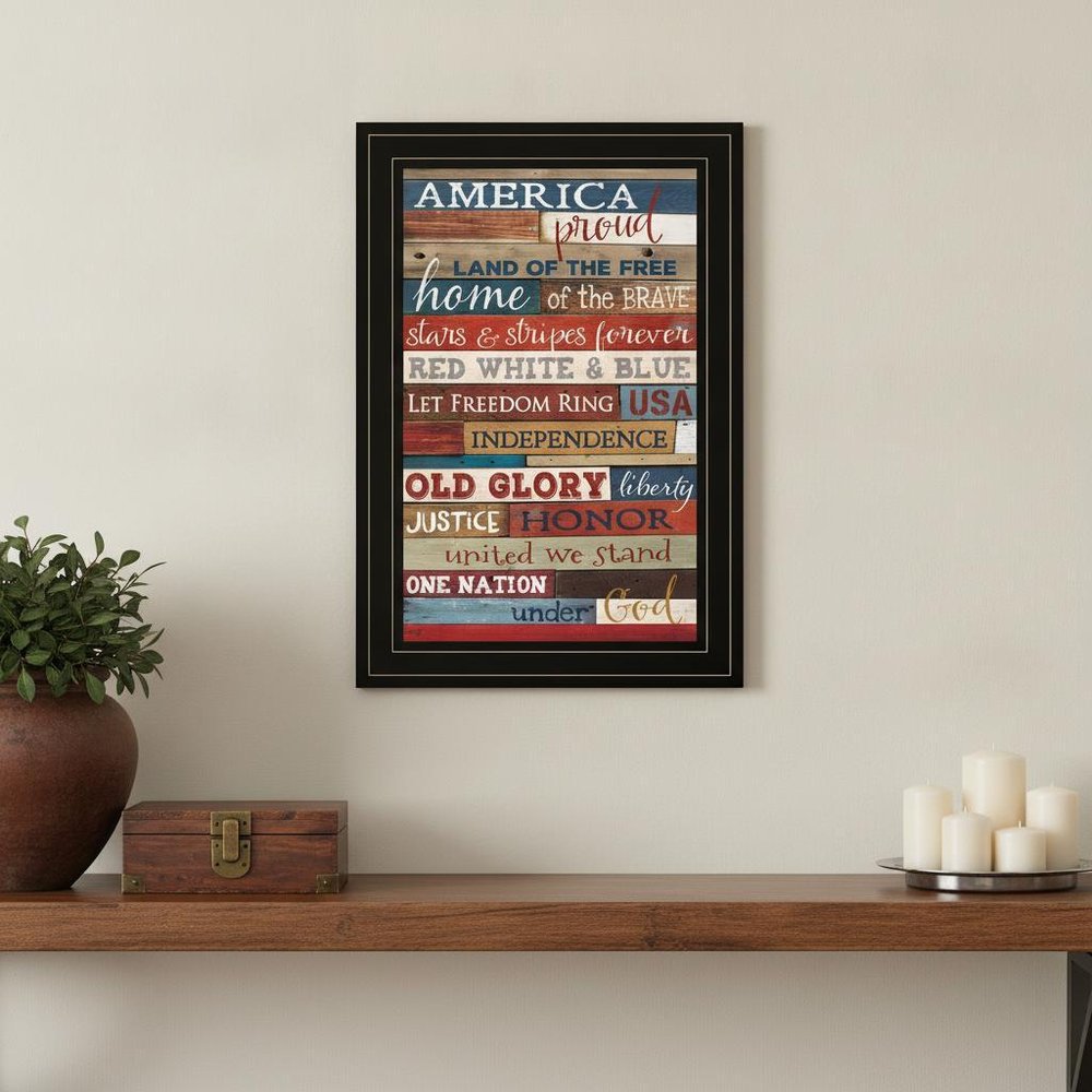 America Proud Black Framed Print Wall Art HomeRoots