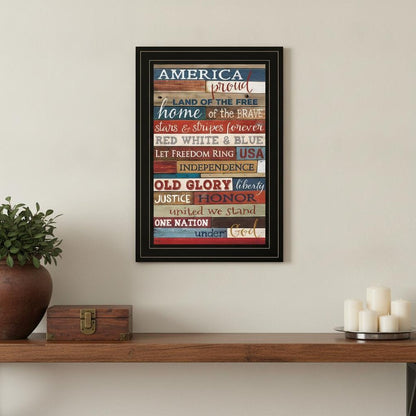America Proud Black Framed Print Wall Art HomeRoots