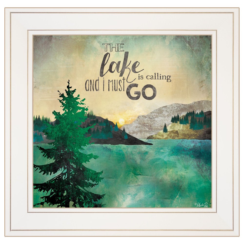 The Lake is Calling 1 White Framed Print Wall Art HomeRoots