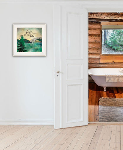 The Lake is Calling 1 White Framed Print Wall Art HomeRoots