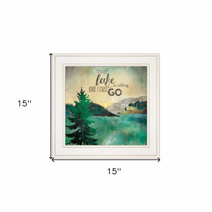 The Lake is Calling 1 White Framed Print Wall Art HomeRoots