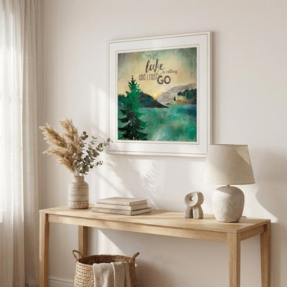 The Lake is Calling 1 White Framed Print Wall Art HomeRoots
