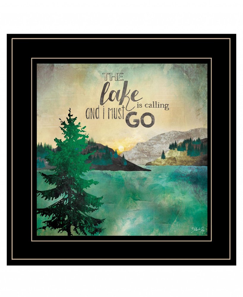 The Lake is Calling 2 Black Framed Print Wall Art HomeRoots